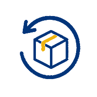 Easy returns and customer support icon